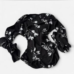 Grace Black and White Floral Blouse